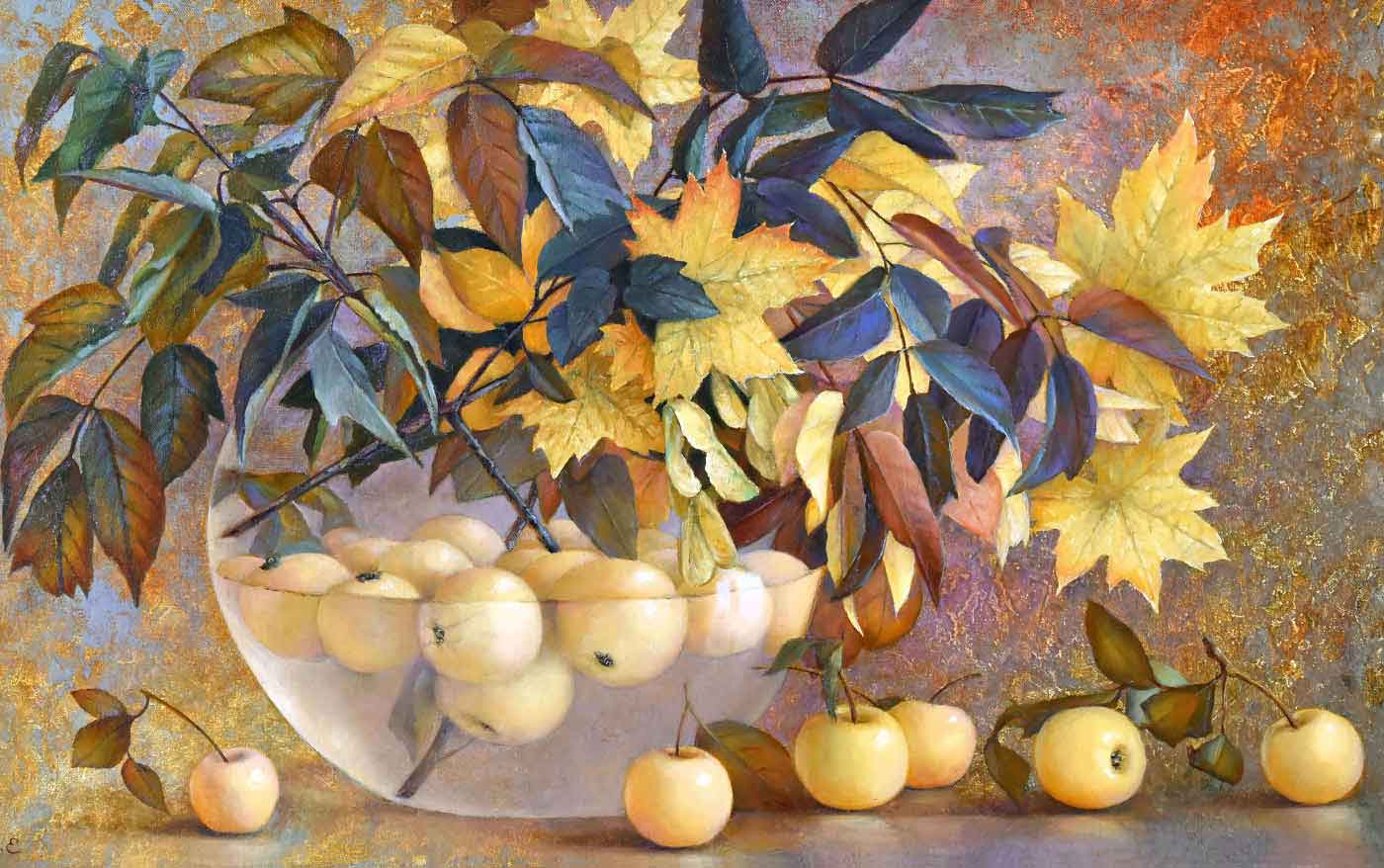 Картина Яблоки и листья